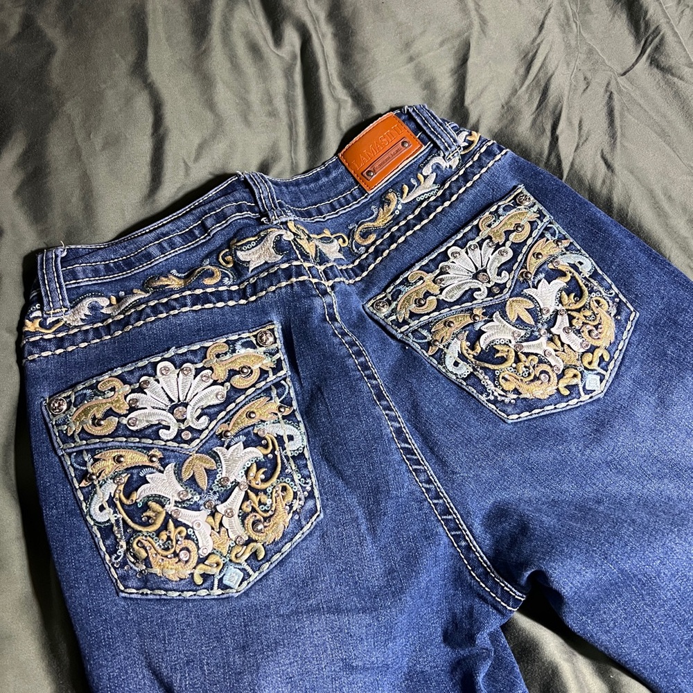 lamasini jeans, size 7, boot cut
